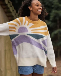 Pull Sunsets Recycled Oversized Knitted Jumper - Marshmallow