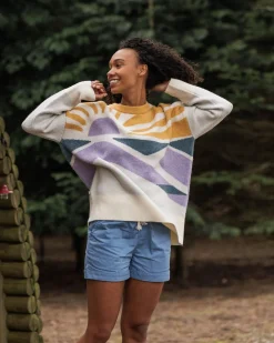 Pull Sunsets Recycled Oversized Knitted Jumper - Marshmallow