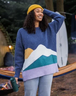 Pull Vista en maille recyclée - Denim foncé
