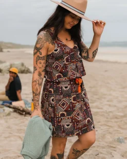 Robe en Coton Recyclé Rivergate - Patchwork Vintage Noir/Multi