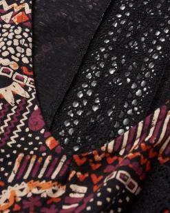 Robe en Coton Recyclé Rivergate - Patchwork Vintage Noir/Multi
