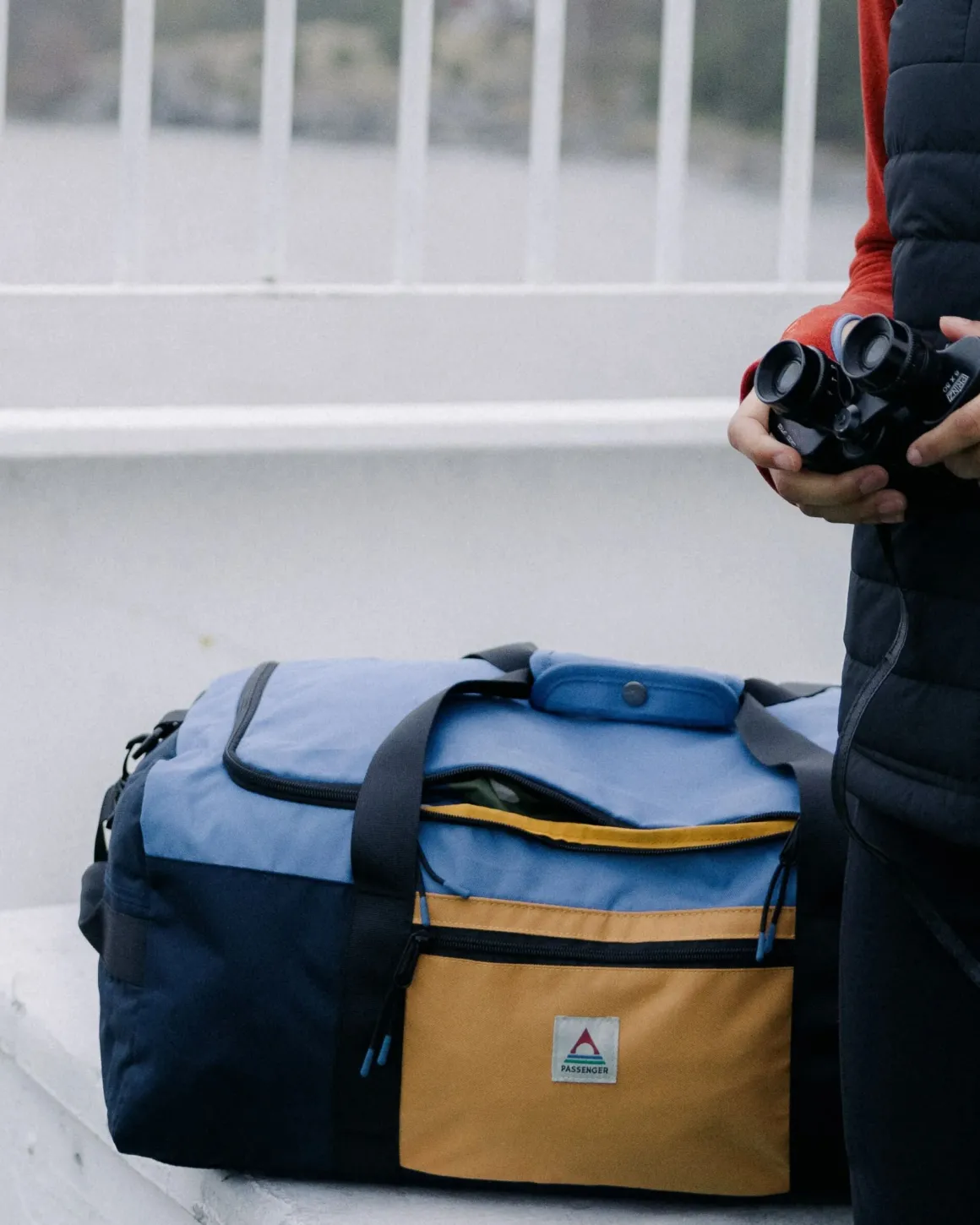 Sac de sport recyclé Boondocker - Miel/Denim foncé/Bleu marine riche