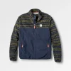Set Off Recycled Polar 1/4 Zip Fleece - Mountain Geo Khaki/Rich Navy