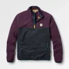 Set Off Recycled Polar 1/4 Zip Fleece - Deep Plum/Charcoal