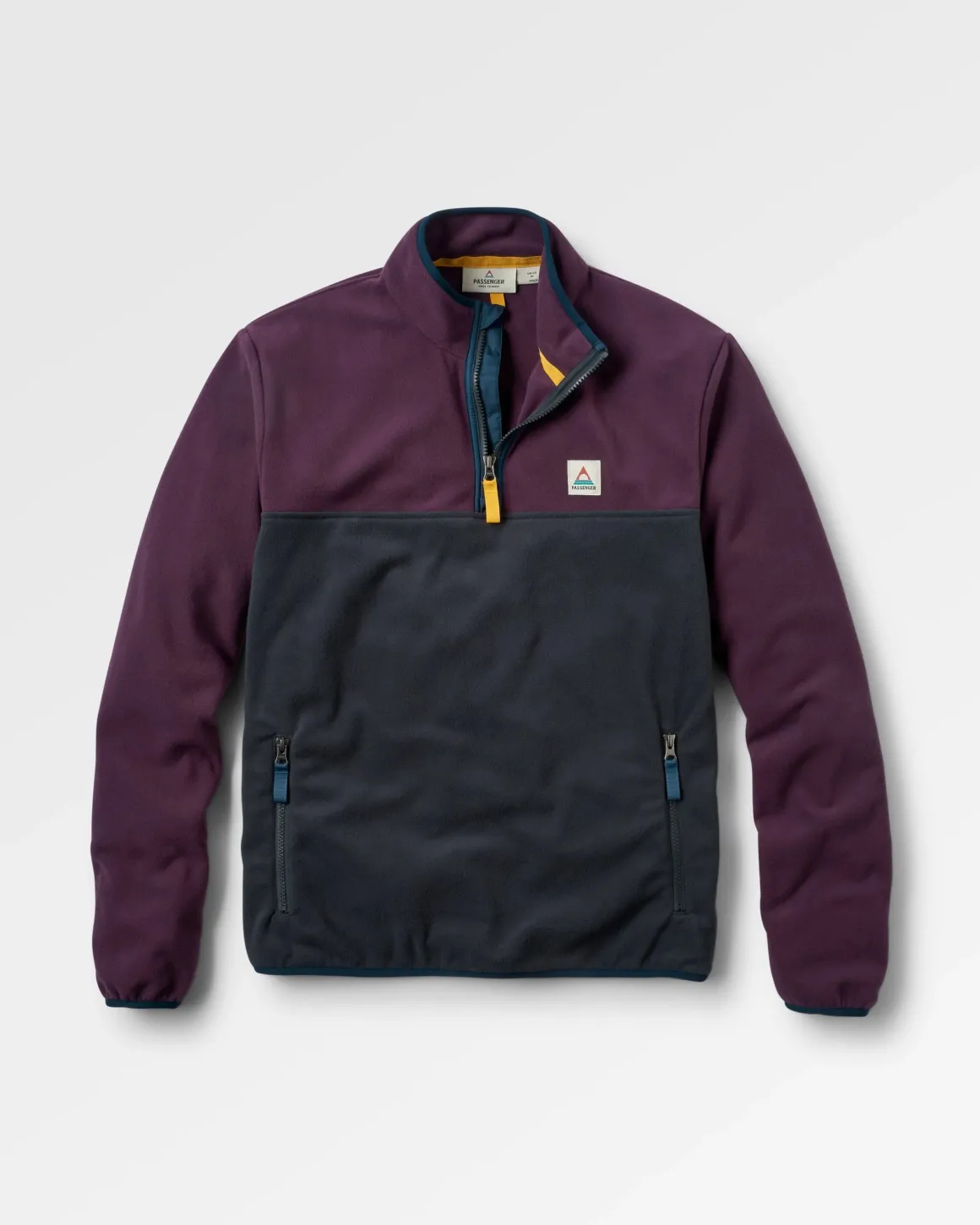Set Off Recycled Polar 1/4 Zip Fleece - Deep Plum/Charcoal