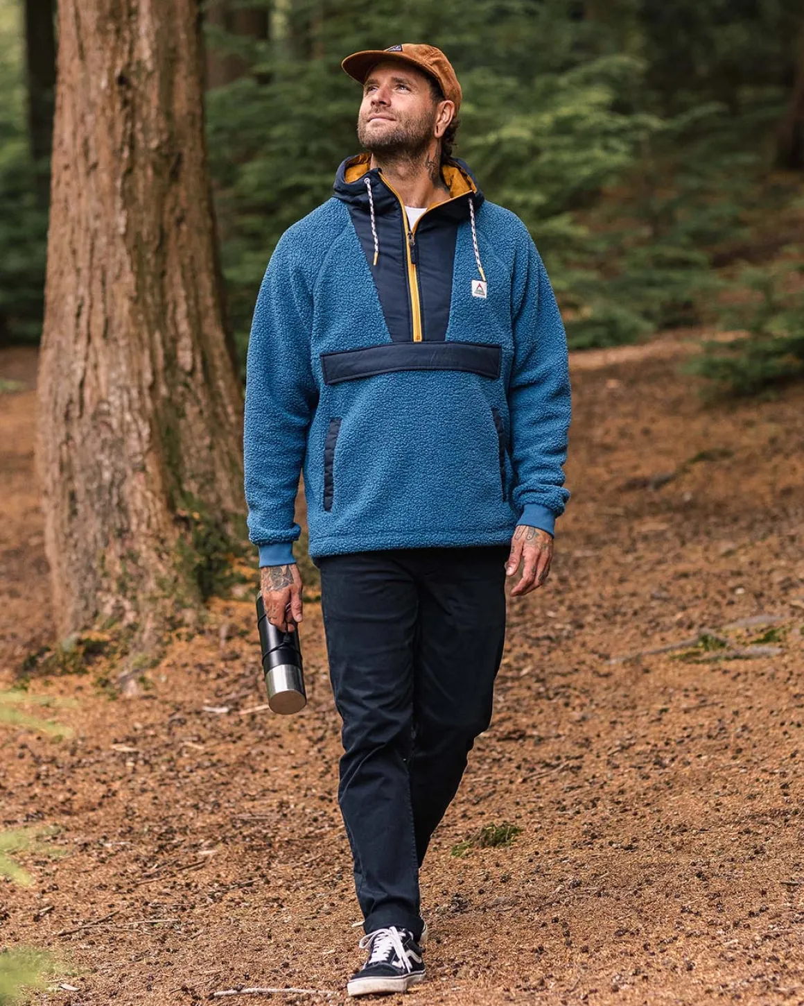 Sherpa en polaire recyclé Woodland avec doublure polaire - Bleu Acier