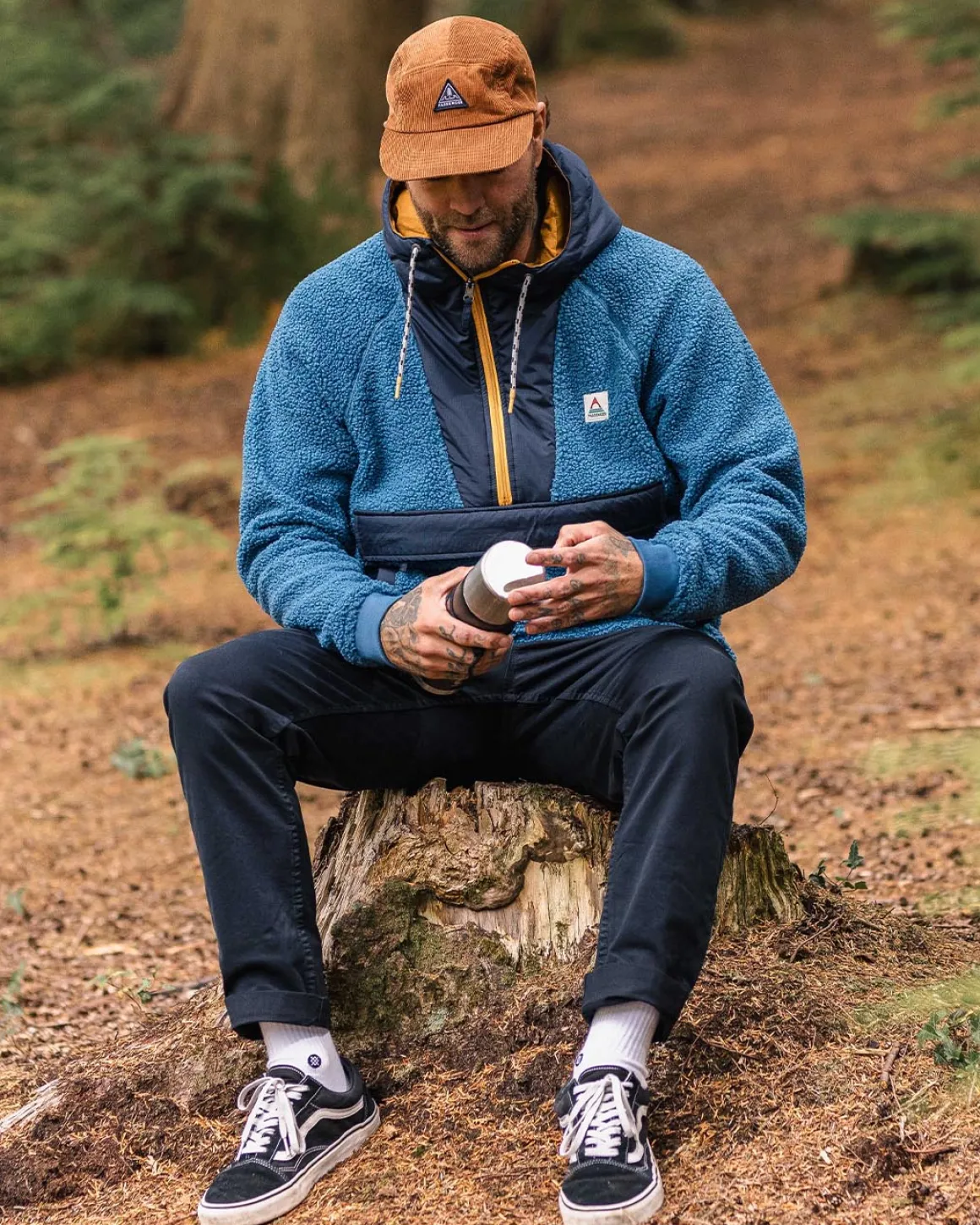Sherpa en polaire recyclé Woodland avec doublure polaire - Bleu Acier