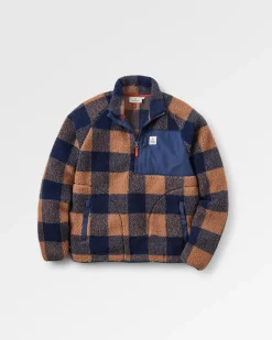 Sherpa Recyclé Offroad 1/2 Zip Fleece - Toffee/Rich Navy Buffalo