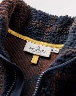 Sherpa Recyclé Offroad 1/2 Zip Fleece - Chestnut/Deep Navy Check