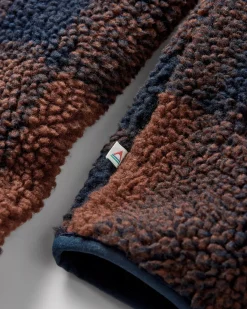 Sherpa Recyclé Offroad 1/2 Zip Fleece - Chestnut/Deep Navy Check