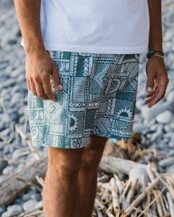 Short de bain polyvalent Porto Recyclé - Patchwork Vintage Forêt Sombre