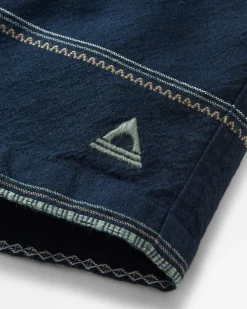 Short en Jacquard de Coton Bio Drifter - Rayures Jacquard Bleu Marine Profond
