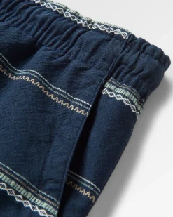 Short en Jacquard de Coton Bio Drifter - Rayures Jacquard Bleu Marine Profond