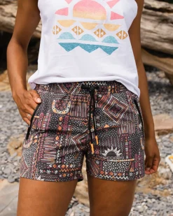 Short polyvalent recyclé Way Out - Patchwork vintage noir/multicolore