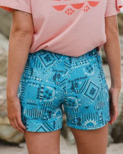 Short polyvalent recyclé Way Out - Patchwork vintage bleu piscine
