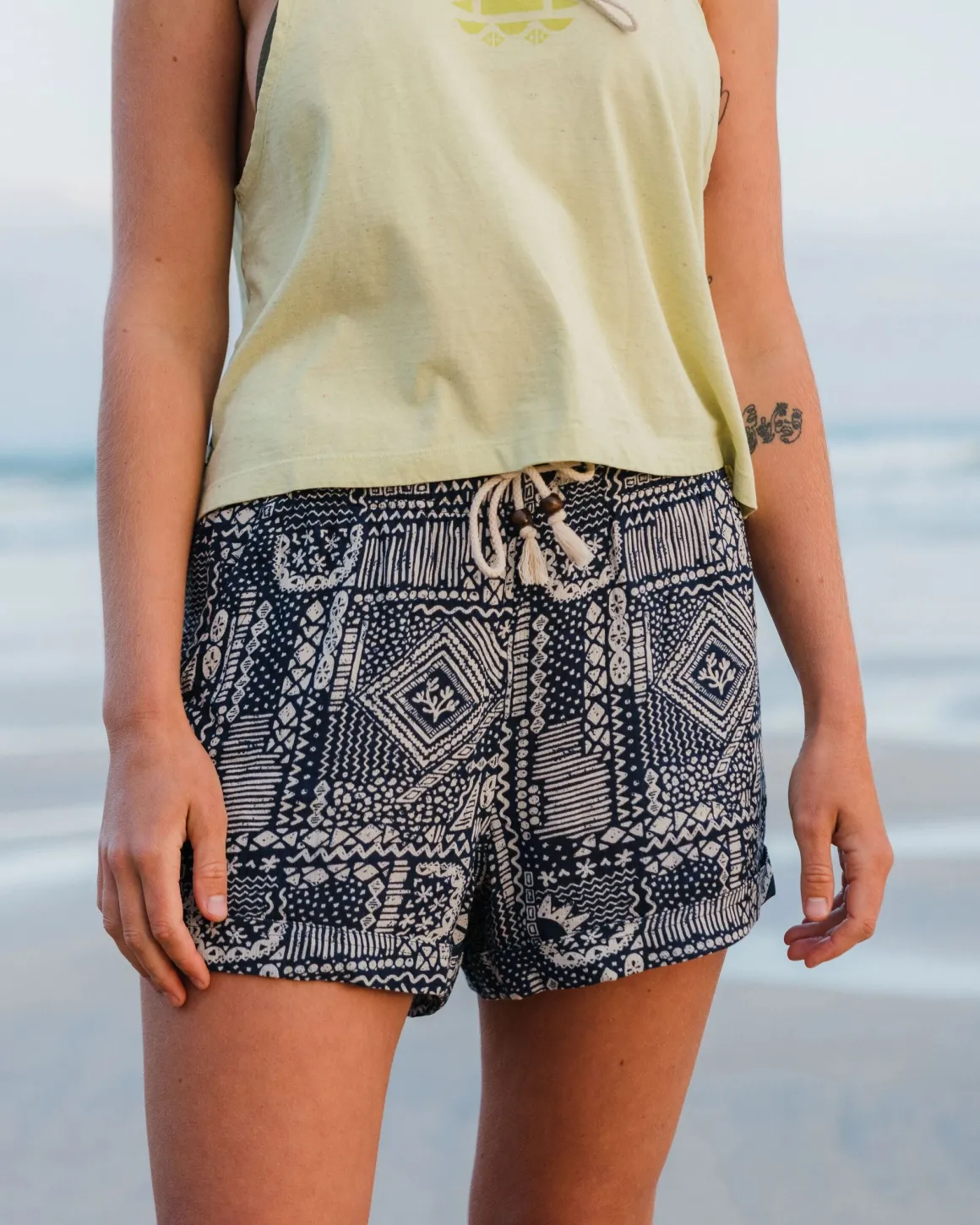 Short Tissé Santosa - Patchwork Vintage Marine