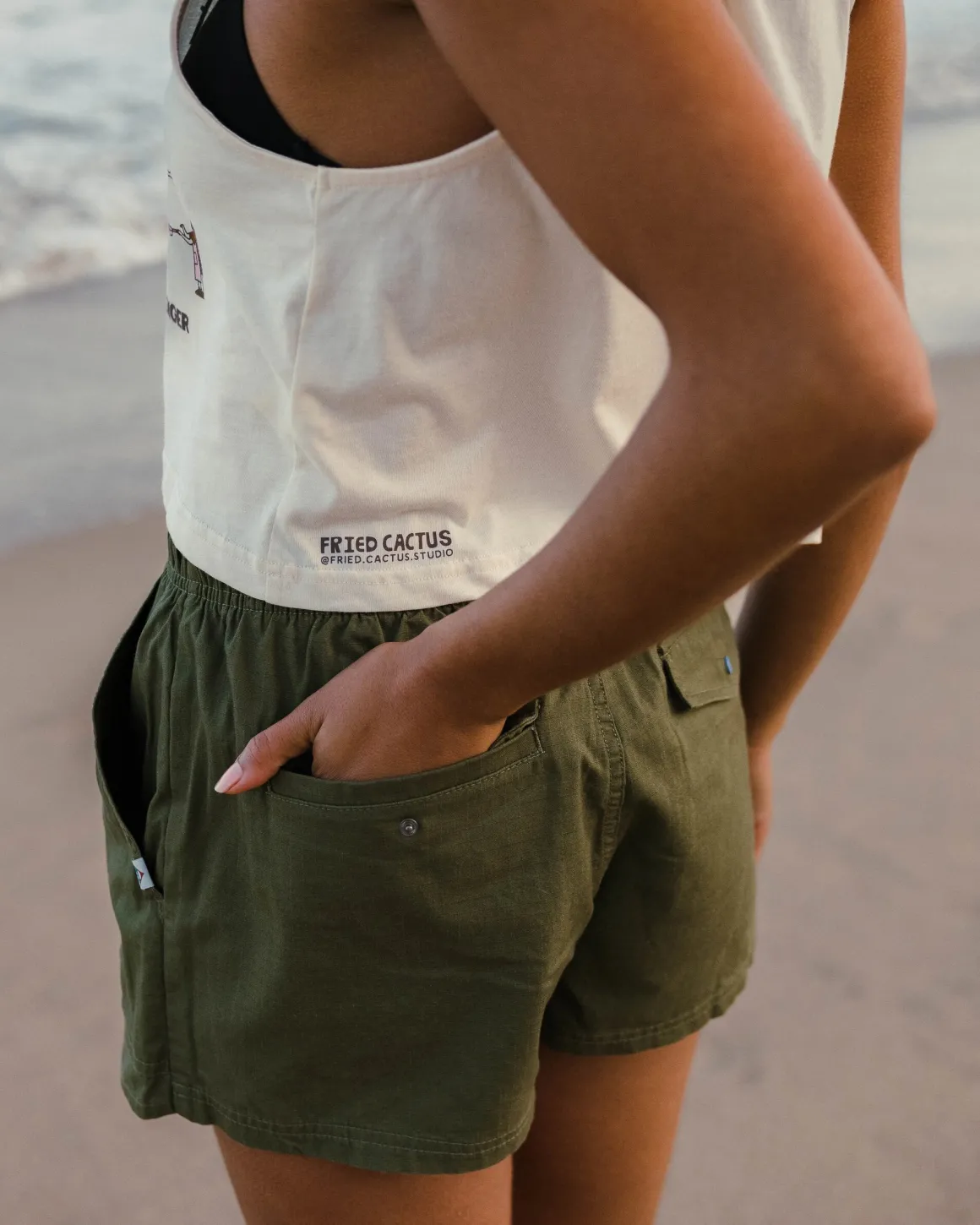 Skort en coton bio Wonderland - Kaki