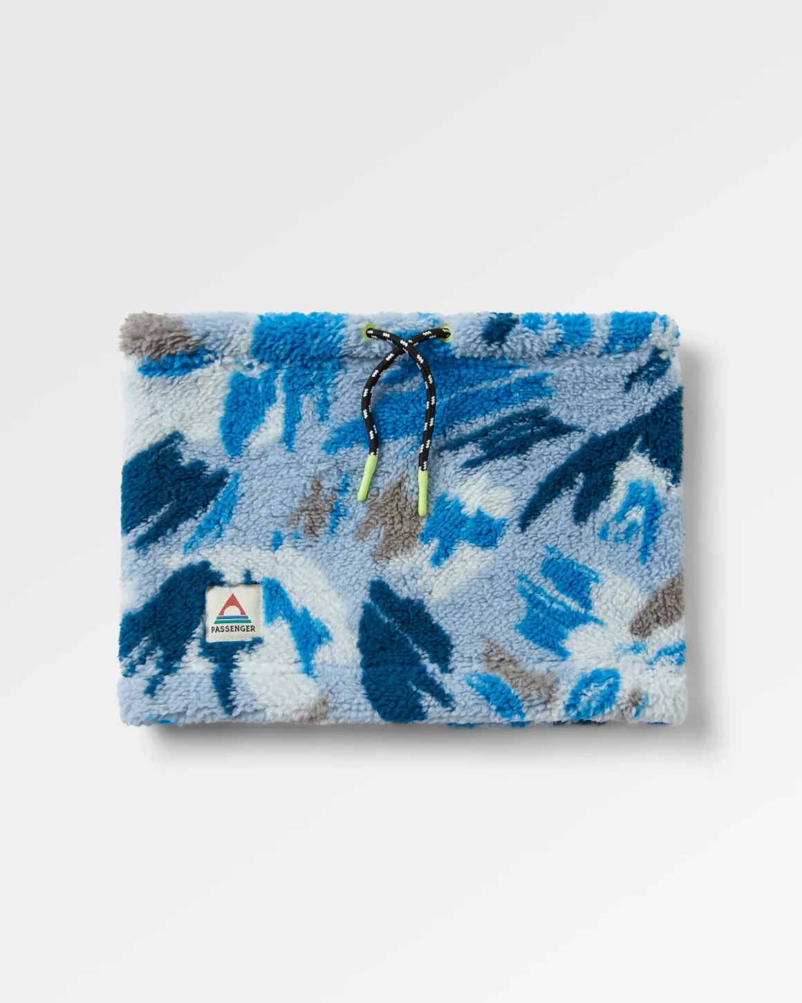 Snood en polaire Sherpa recyclée Ash - Montagne abstraite bleu acier