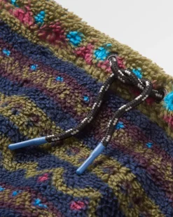 Snood en polaire Sherpa recyclée Ash - Motif montagne géométrique multicolore