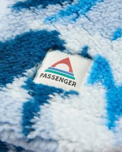 Snood en polaire Sherpa recyclée Ash - Montagne abstraite bleu acier