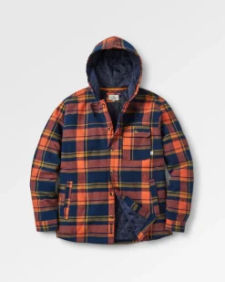 Surchemise à capuche Sherwood Check - Rich Navy/Burnt Orange