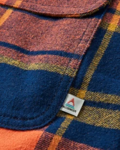 Surchemise à capuche Sherwood Check - Rich Navy/Burnt Orange