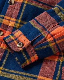 Surchemise à capuche Sherwood Check - Rich Navy/Burnt Orange