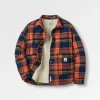 Surchemise en coton bio Flint - Bleu marine riche/Orange brûlé
