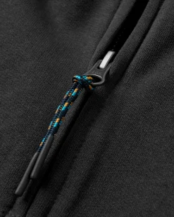 Sweat à Capuche en Coton Recyclé Heritage avec Fermeture Éclair Complète - Noir