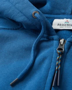 Sweat à Capuche en Coton Recyclé Heritage avec Fermeture Éclair Complète - Denim Foncé