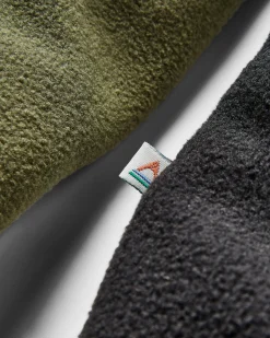 Sweat à capuche Woodland 1/2 zip en polaire recyclée - True Black/ Khaki