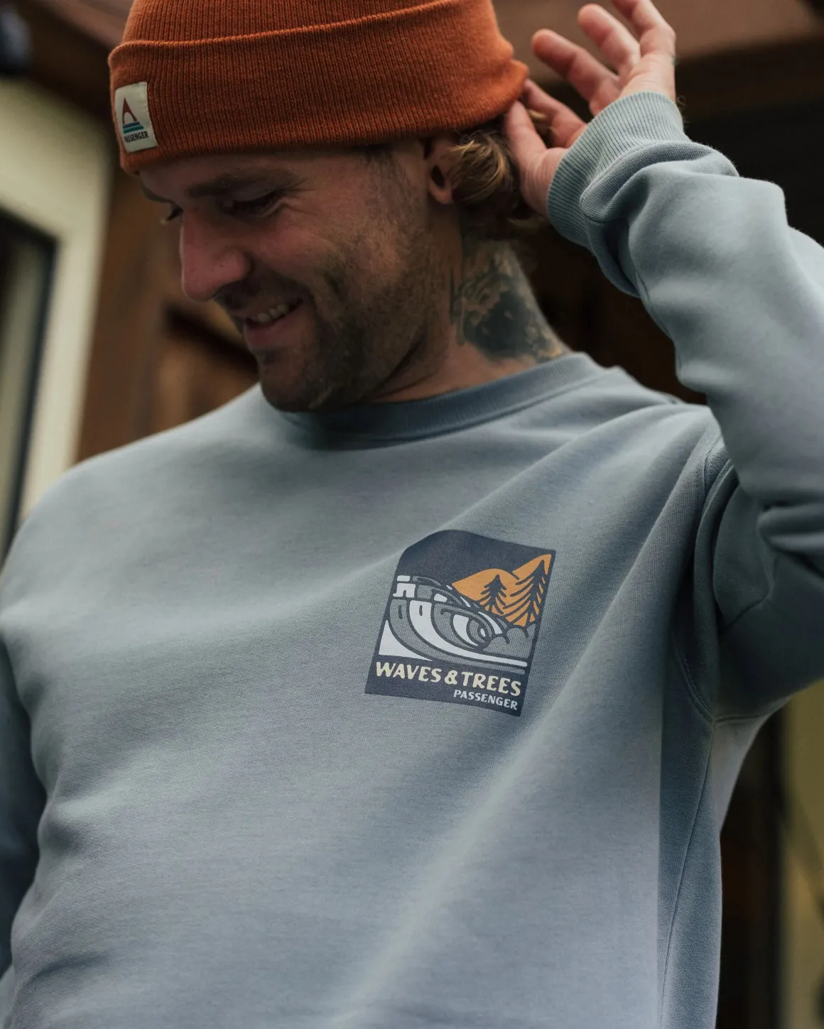 Sweatshirt en coton bio Waves u0026 Trees - Stormy Sea