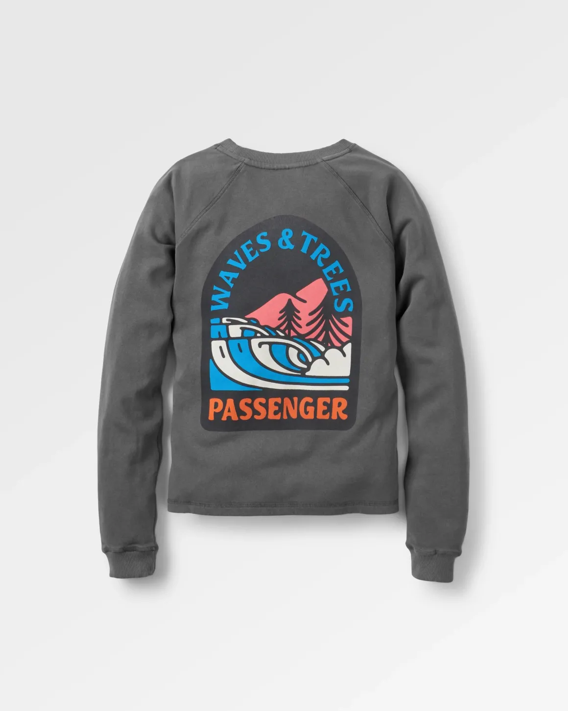 Sweatshirt en coton recyclé Waves u0026 Trees - Charcoal