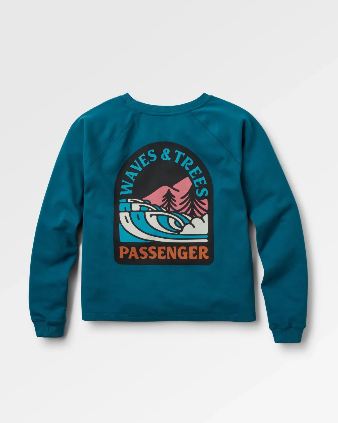 Sweatshirt en coton recyclé Waves u0026 Trees - Tidal Blue