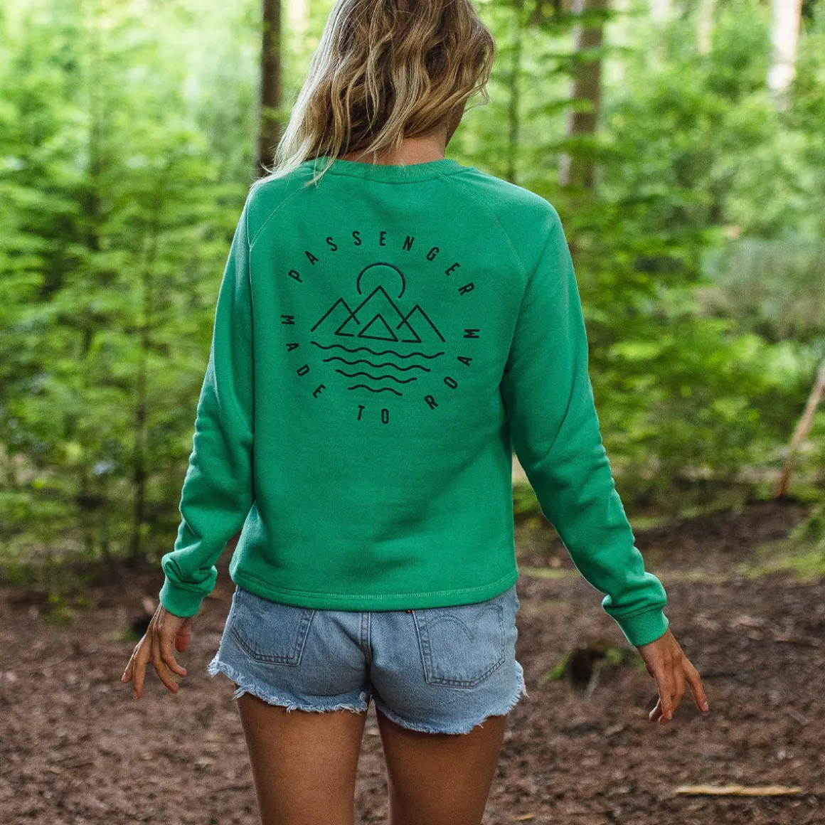 Sweatshirt en coton recyclé Remote - Épicéa vert
