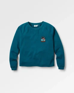 Sweatshirt en coton recyclé Waves u0026 Trees - Tidal Blue