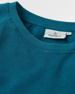 Sweatshirt en coton recyclé Waves u0026 Trees - Tidal Blue