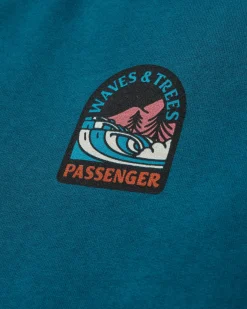 Sweatshirt en coton recyclé Waves u0026 Trees - Tidal Blue