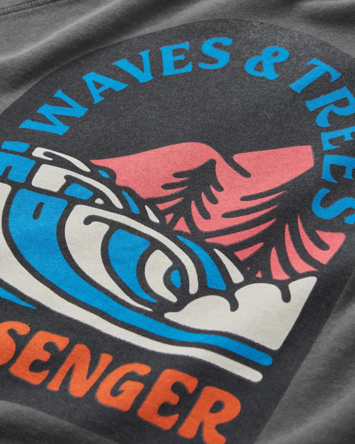 Sweatshirt en coton recyclé Waves u0026 Trees - Charcoal