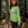 Sweatshirt Oversize en Coton Recyclé Phoenix - Vert Poire