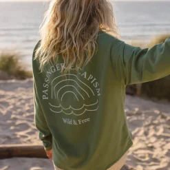 Sweatshirt Oversize en Coton Recyclé Arc-en-Ciel - Dark Ivy