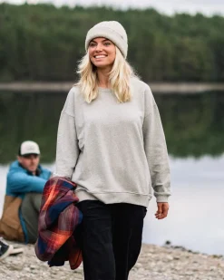 Sweatshirt Oversize en Coton Recyclé Héritage - Gris Marl