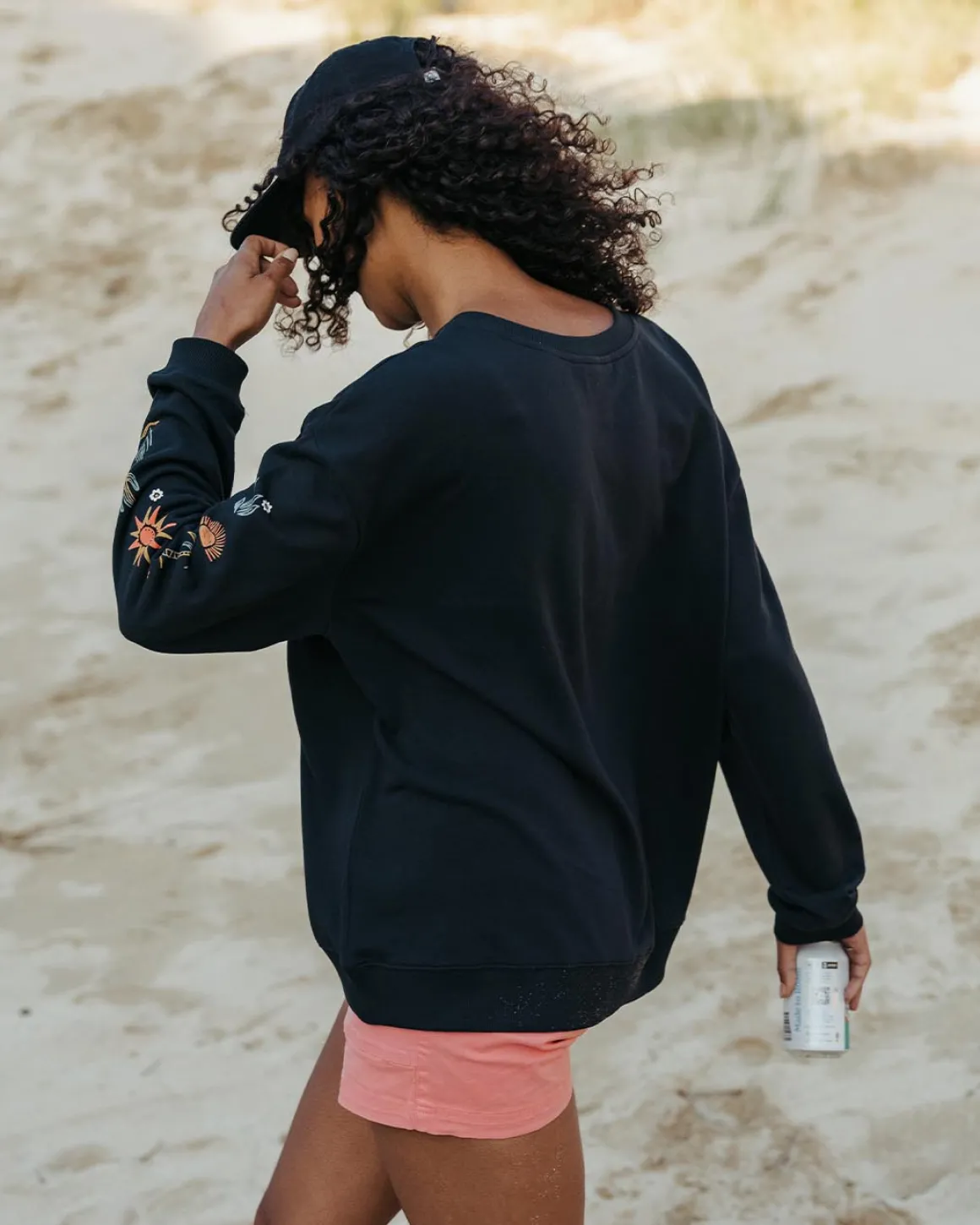 Sweatshirt Oversize en Coton Recyclé Chica - Noir
