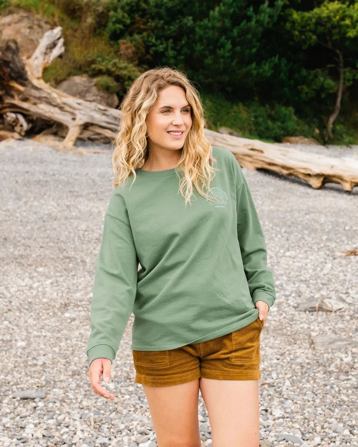 Sweatshirt Oversize en Coton Recyclé Arc-en-Ciel - Dark Ivy