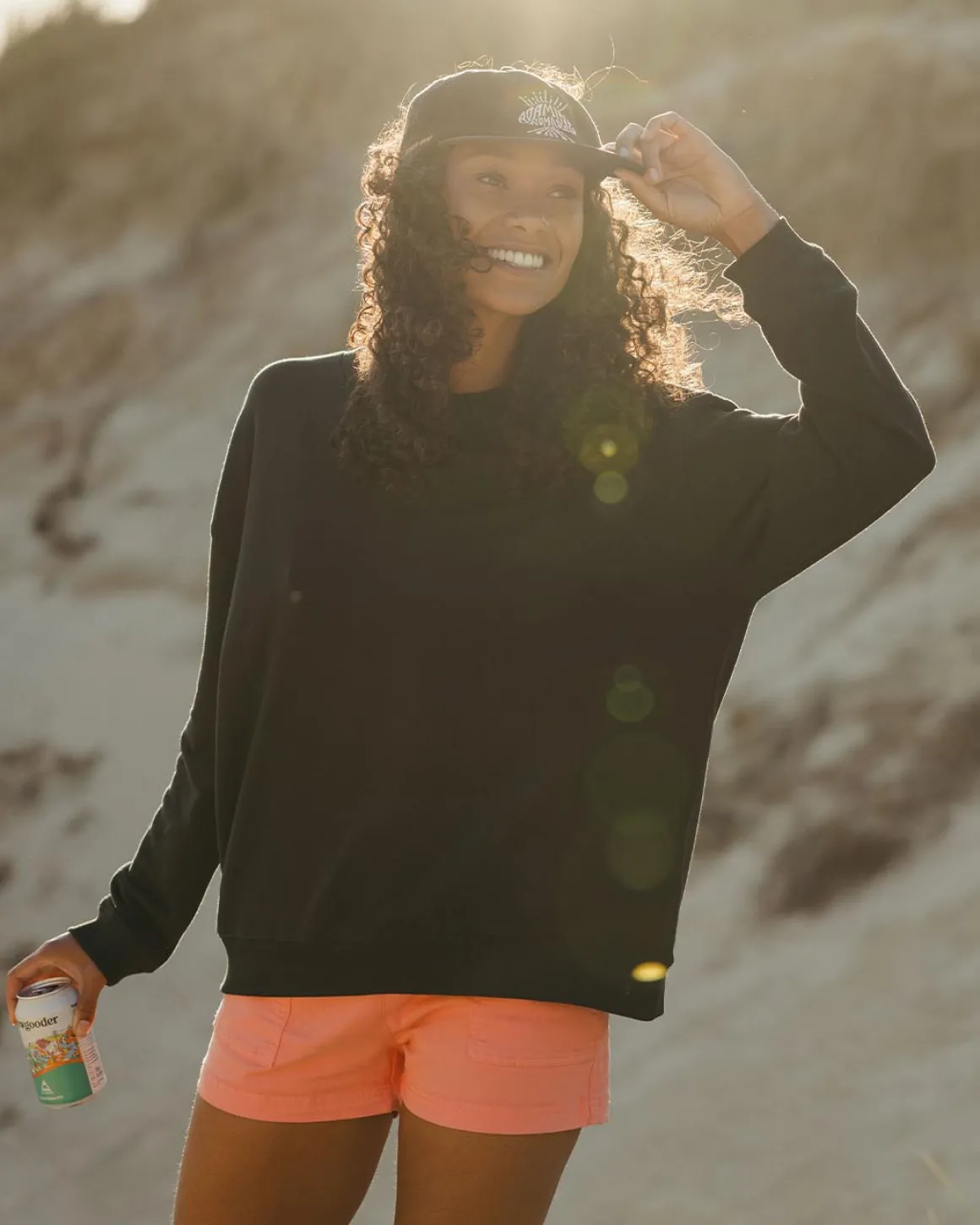 Sweatshirt Oversize en Coton Recyclé Chica - Noir