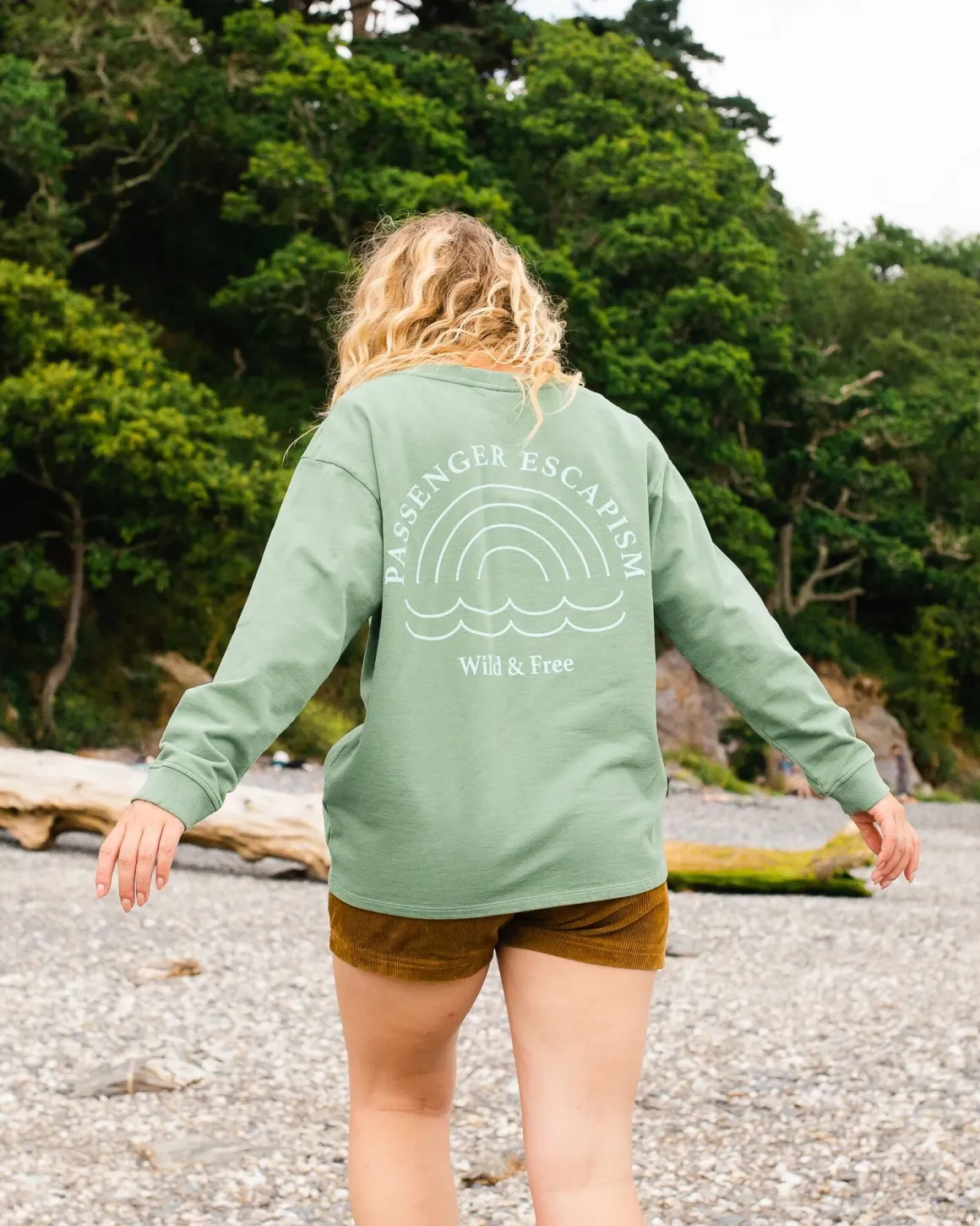 Sweatshirt Oversize en Coton Recyclé Arc-en-Ciel - Dark Ivy