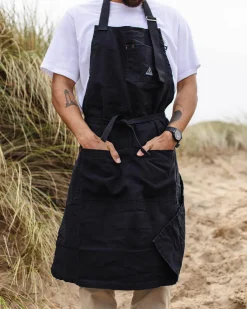 Tablier en denim de coton bio - Noir