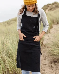 Tablier en denim de coton bio - Noir