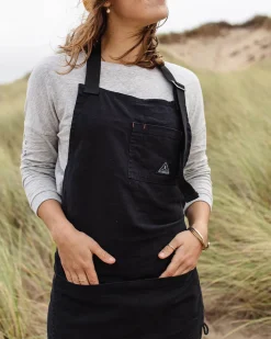 Tablier en denim de coton bio - Noir