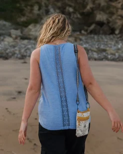 Top en coton recyclé Rivergate - Bleuet